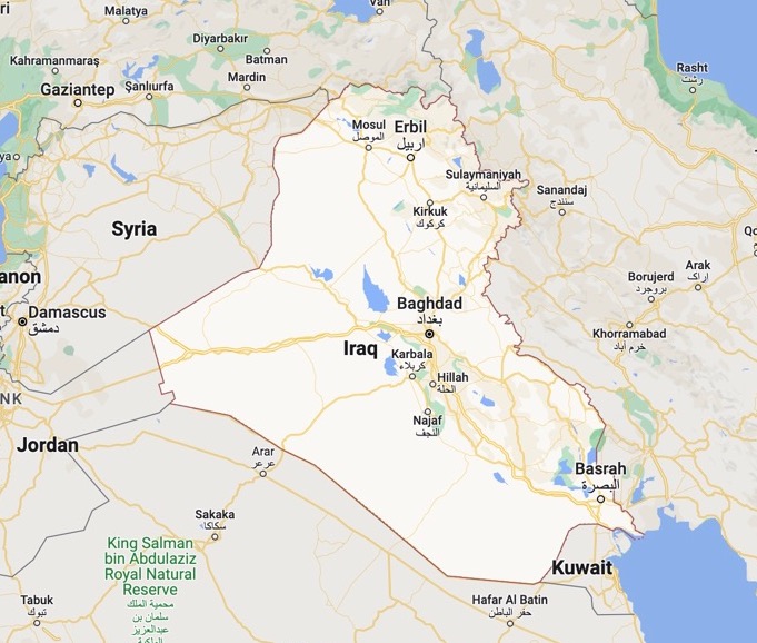 Google map of Iraq